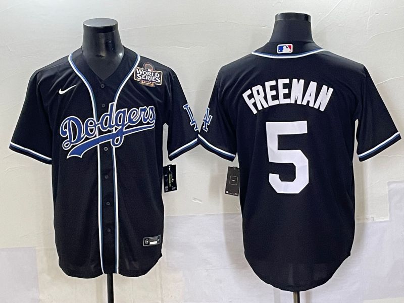Men 2025 Los Angeles Dodgers #5 Freeman Black Three generations Fashion Nike MLB Jersey style 7049->los angeles dodgers->MLB Jersey